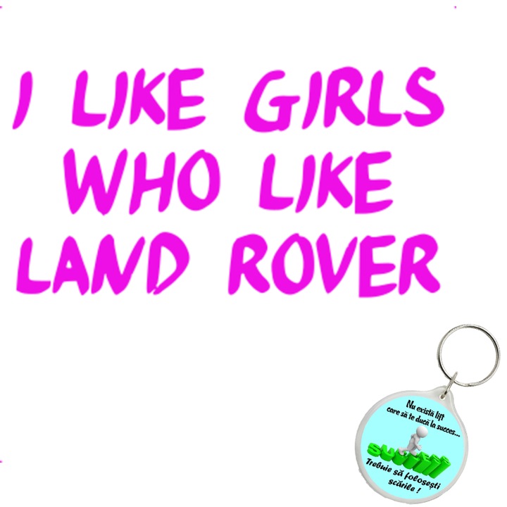 Set sticker decorativ auto like land rover, autocolant, 26 cm, Verde si breloc drumul spre succes