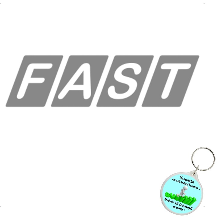 Set sticker decorativ auto fast, autocolant, 21cm, Galben si breloc drumul spre succes