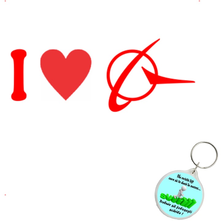Set sticker decorativ auto i love boeing v2, autocolant, 26 cm, Portocaliu si breloc drumul spre succes