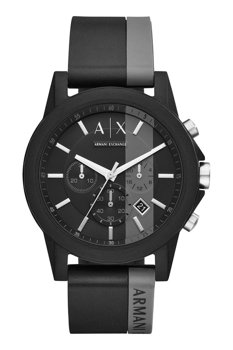 ARMANI EXCHANGE, Ceas cronograf cu o model colorblock, Negru, Gri