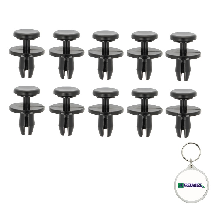 Set 10 bucati pin fixare tapiterie ROMA17156 pentru CITROEN, PEUGEOT 8X14.2mm si breloc Romix