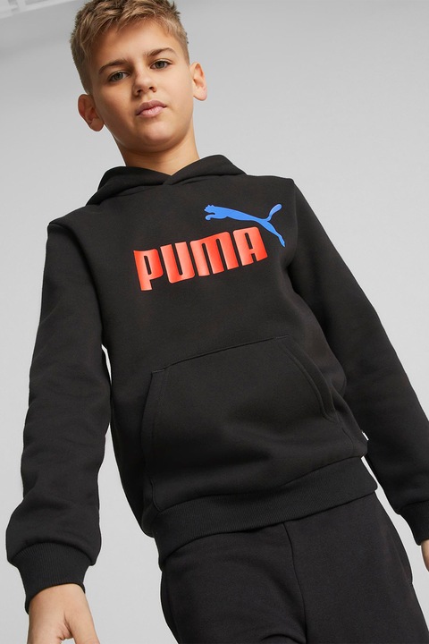 Puma, Essentials+ kapucnis pulóver kenguruzsebbel, Fekete