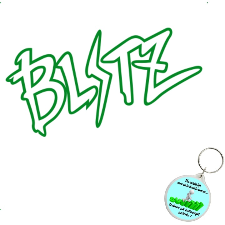 Set sticker decorativ auto blitz, autocolant, 26 cm, Roz si breloc drumul spre succes