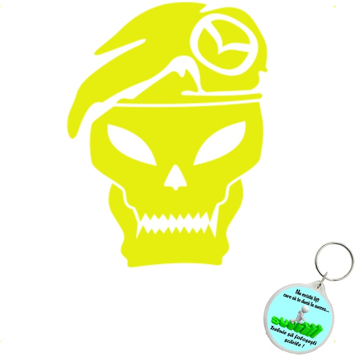 Set sticker decorativ auto call mazda, autocolant, 21cm, Gri si breloc drumul spre succes