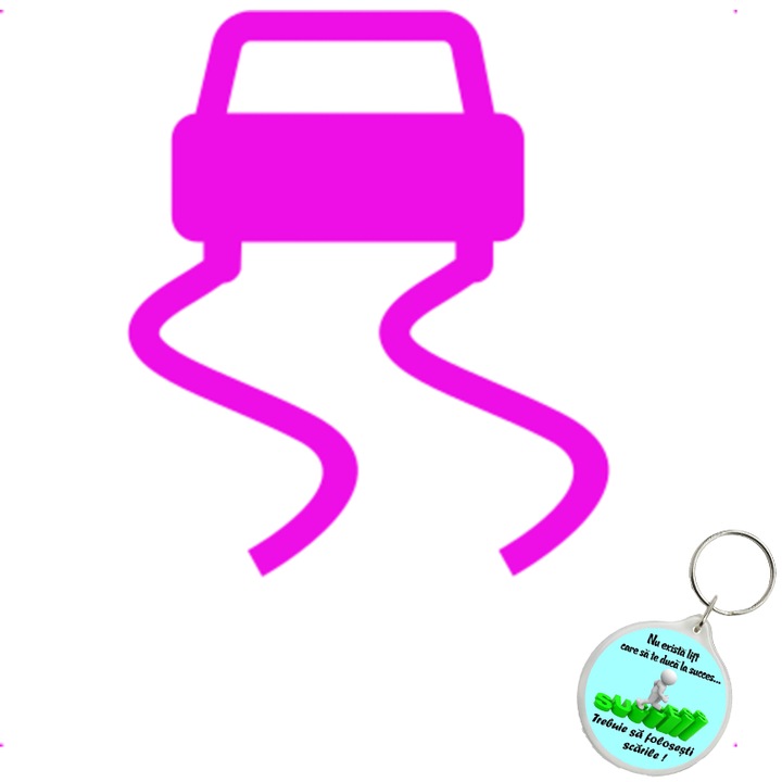 Set sticker decorativ auto drift, autocolant, 26 cm, Verde si breloc drumul spre succes