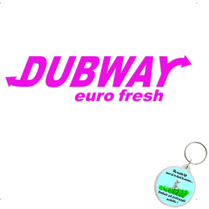 Set sticker decorativ auto dubway, autocolant, 26 cm, Verde si breloc drumul spre succes