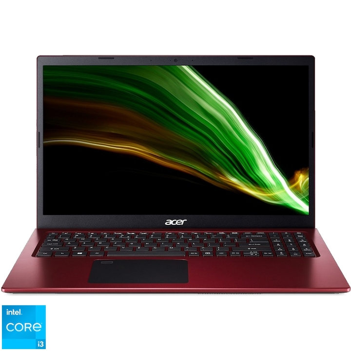 Acer Aspire 3 A315-58-32UW 15,6" FullHD laptop, Intel® Core™ i3-1115G4, 8GB, 256GB SSD, Intel® UHD Graphics, EFI Shell, Magyar billentyűzet, Piros