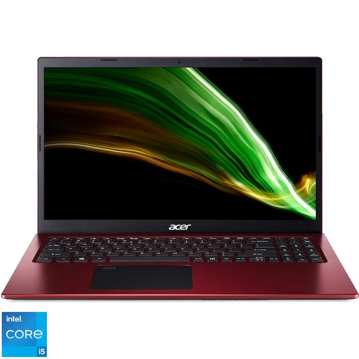 Acer Aspire 3 A315-58-51SE 15,6" FullHD laptop, Intel® Core™ i5-1135G7, 8GB, 512GB SSD, Intel® Iris® Xe grafika, EFI Shell, Magyar billentyűzet, Piros