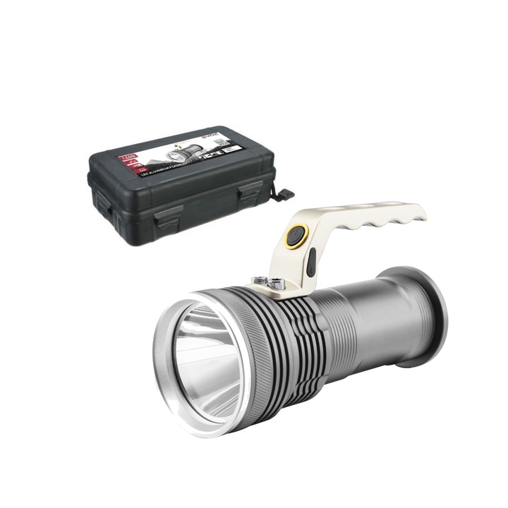 LED фенер Entac T6 Alu, Акумулаторен, 5W, 400 lm, 2x18650 батерия, IP65, Алуминий