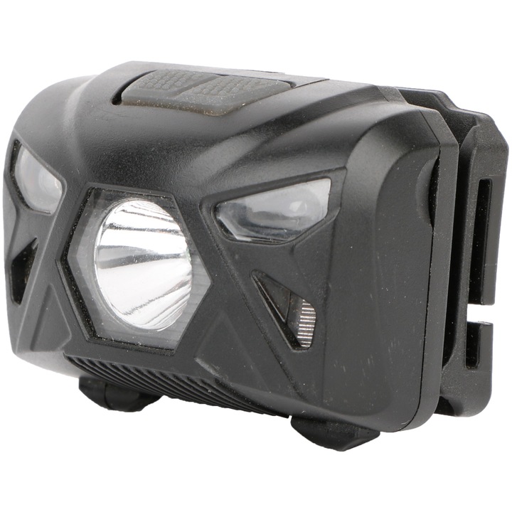 Led челник Entac EHL-5W-PB-S, Акумулаторен, Със сензор за движение, 5W, 150 lm, Бяла и червена светлина, Батерия 1200mAh, IP54, Черен