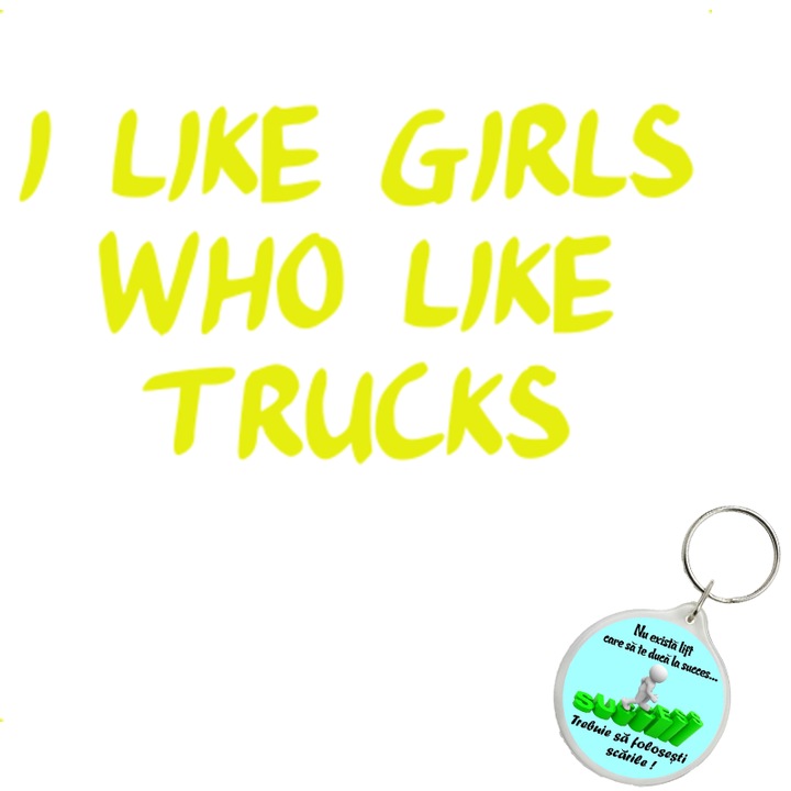 Set sticker decorativ auto like trucks, autocolant, 21cm, Gri si breloc drumul spre succes