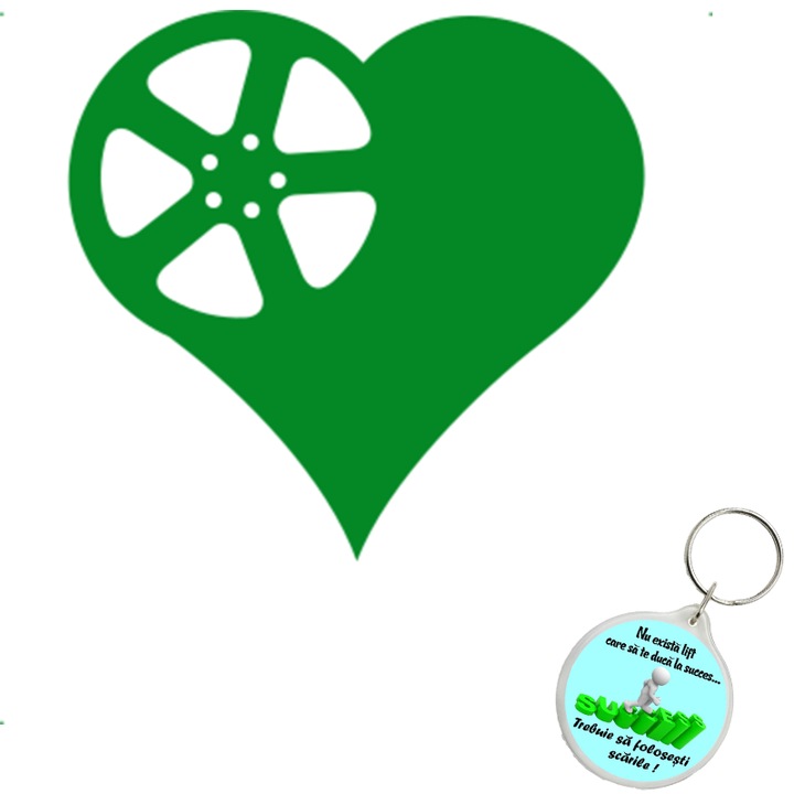 Set sticker decorativ auto love stance, autocolant, 21cm, Roz si breloc drumul spre succes