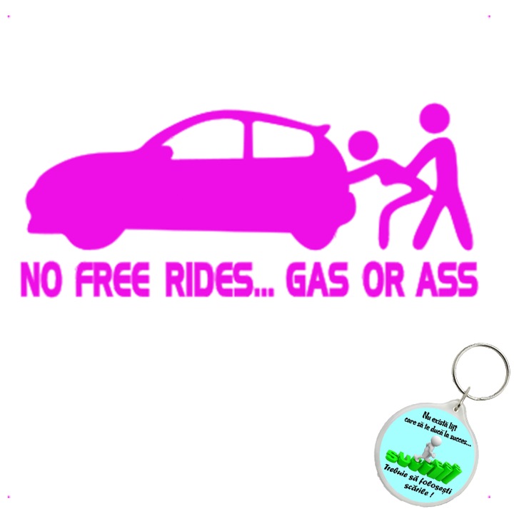 Set sticker decorativ auto nfr mazda, autocolant, 21cm, Verde si breloc drumul spre succes