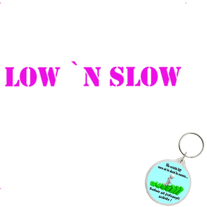 Set sticker decorativ auto low n slow v2, autocolant, 26 cm, Verde si breloc drumul spre succes