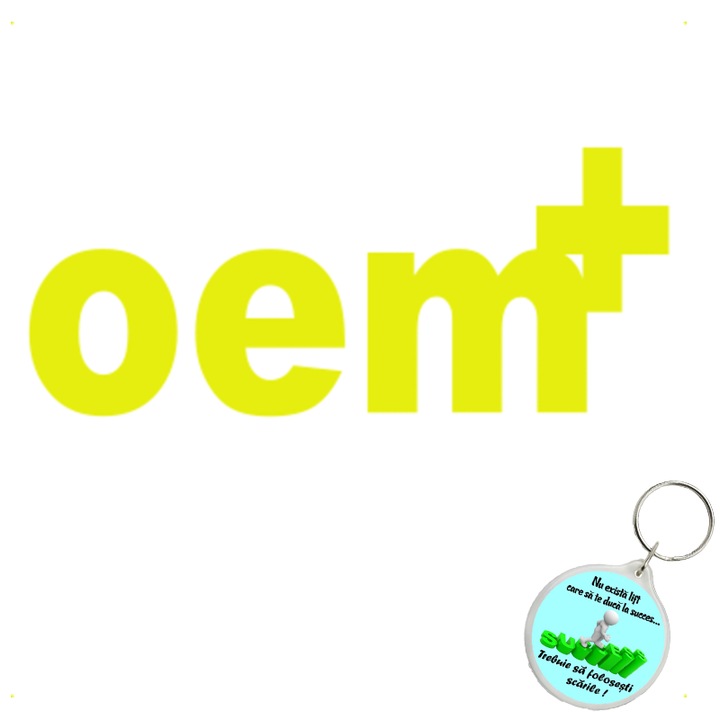 Set sticker decorativ auto oem, autocolant, 26 cm, Gri si breloc drumul spre succes