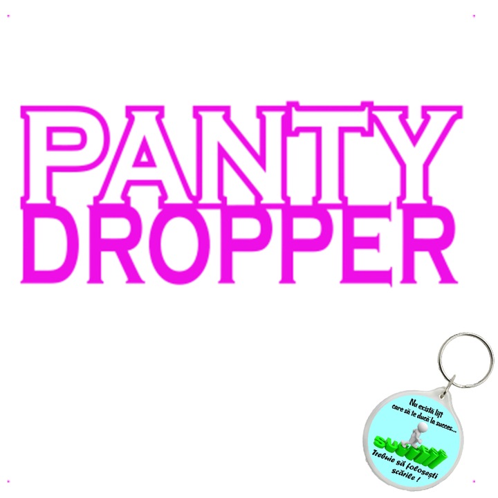 Set sticker decorativ auto panty dropper 1, autocolant, 26 cm, Gri si breloc drumul spre succes
