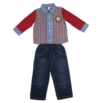 Set camasa cu maneci lungi si pantaloni lungi, Disney Winnie The Pooh, Albastru, 23 luni Set camasa cu maneci lungi si pantaloni lungi, Disney Winnie The Pooh, Albastru, 23 luni