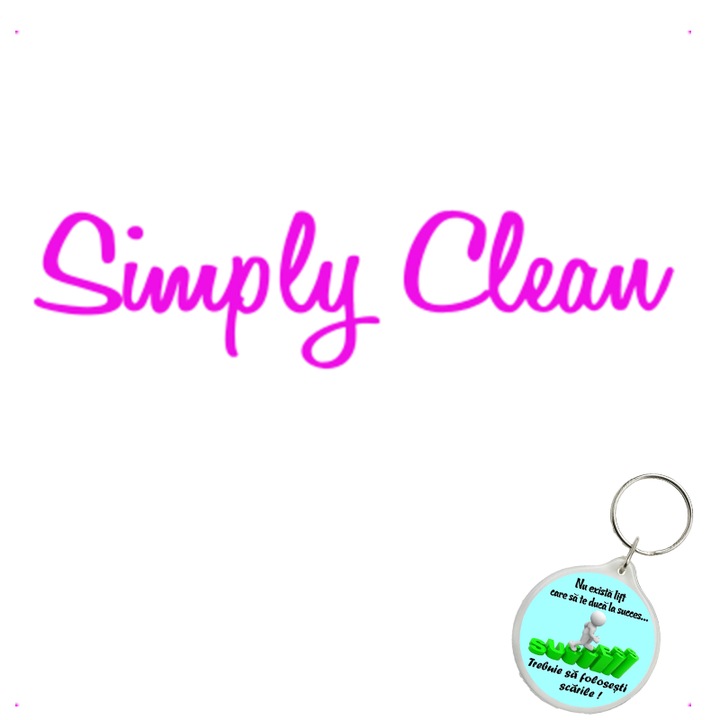 Set sticker decorativ auto simply clean v2, autocolant, 21cm, Verde si breloc drumul spre succes