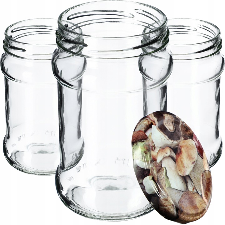 Set 50 borcane cu capac, Kadax, Sticla/Metal, Multicolor, 315 ml