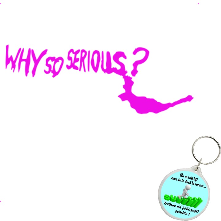 Set sticker decorativ auto why so serious, autocolant, 26 cm, Verde si breloc drumul spre succes