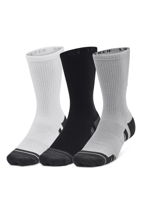 Under Armour, Set de sosete pentru antrenament Performanece Tech™ - 3 perechi, Alb/Negru/Gri