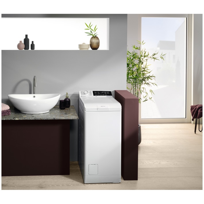 Masina de spalat rufe cu incarcare verticala Electrolux EW8TN3362E, 6 kg, 1300 RPM, Clasa A, Motor inverter cu magnet permanent, UltraCare (Okomix), SteamCare, Sensicare, Ultrawash, Alb
