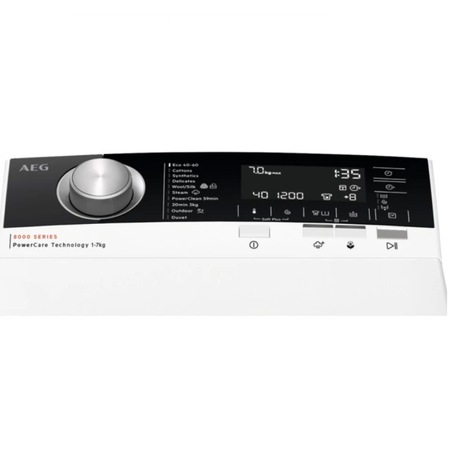 Masina de spalat rufe cu incarcare verticala AEG LTR8C373E, 7 kg, 1300 RPM, Clasa C, Motor inverter cu magnet permanent, PowerCare(Okomix), ProSteam, ProSense, PowerClean, Alb