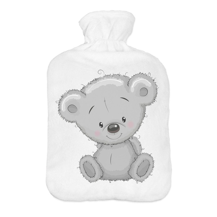 Perna cu apa calda, Thermofor cu husa moale, 2 l, Ursulet