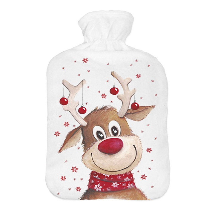 Perna cu apa calda, Thermofor cu husa moale, Ferocity, 2 l, Reindeer