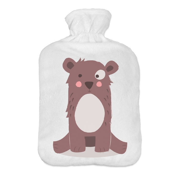 Termofor cu HUsa, Perna pentru apa calda, Ferocity, 2 l, Brown Bear
