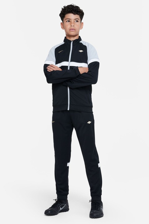 Nike, Фитнес екип в цветен блок, Бял/Черен
