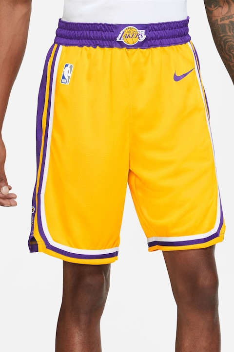 Nike, Pantaloni scurti cu Dri-Fit pentru baschet Los Angeles Lakers, Galben sofran/Ametist