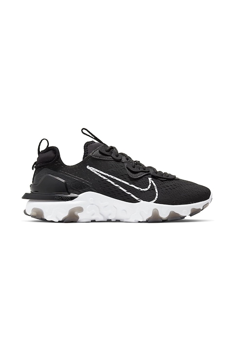 Nike, Pantofi sport de plasa tricotata React Vision, Alb/Negru