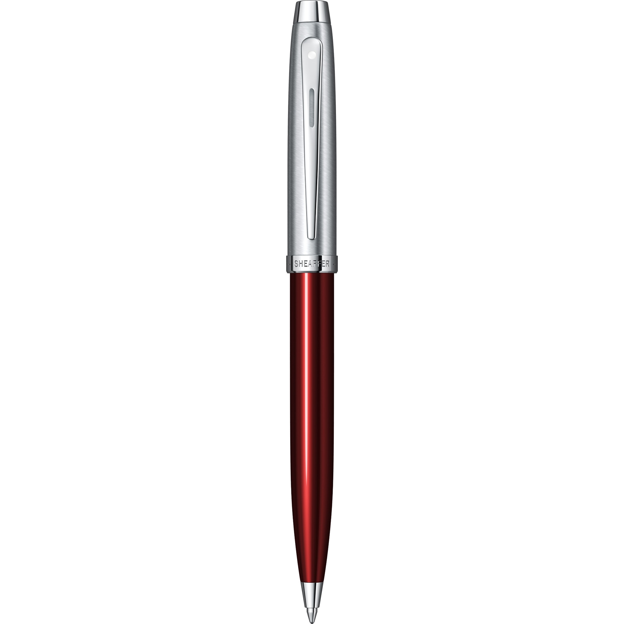 Pix Sheaffer 100 Translucent Red & Brushed Chrome NT