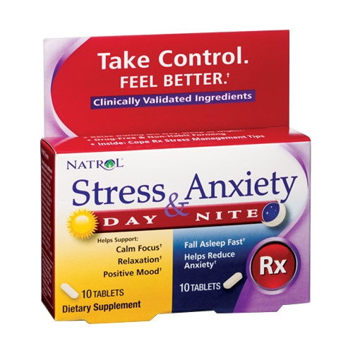 Supliment alimentar Natrol Stress & Anxiety, 10+10 tabs