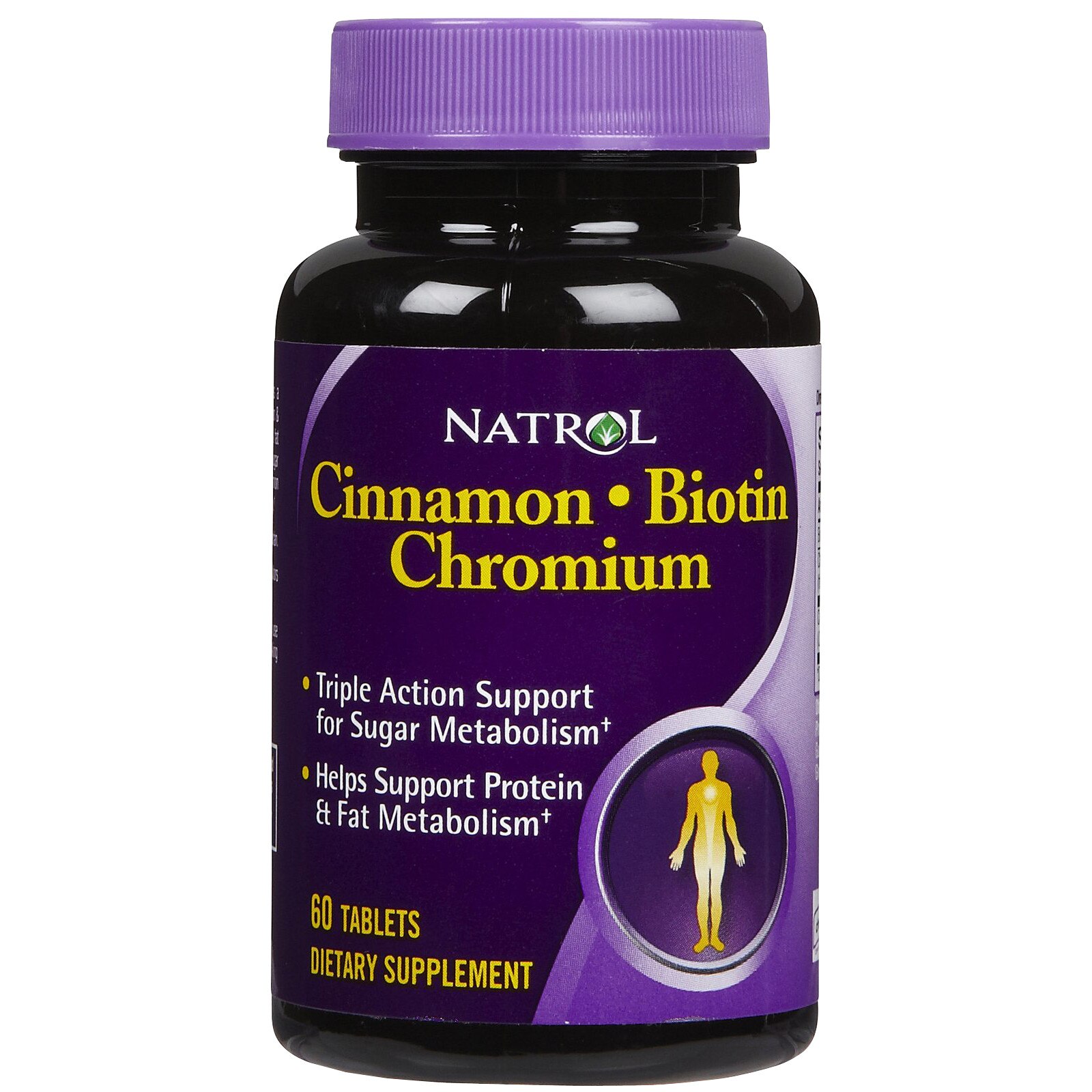 Supliment alimentar Natrol Cinnamon Biotin Chromium, 60 tabs