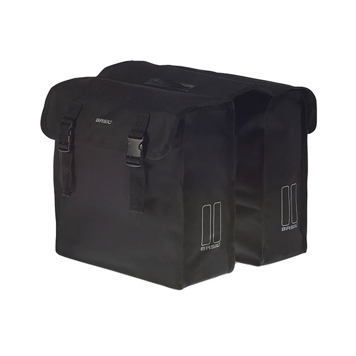 Geanta dubla portbagaj, Basil, 36 x 14 x 42.5 cm, Poliester, Negru