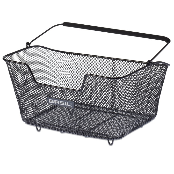 Cos de bicicleta, Basil, Otel, Montare spate, 29 x 41 x 21 cm, Negru