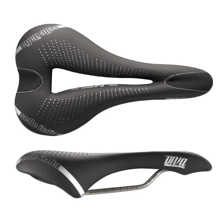 Sa bicicleta Selle Italia Diva Gel Superflow, gel, negru, 27x13.5cm