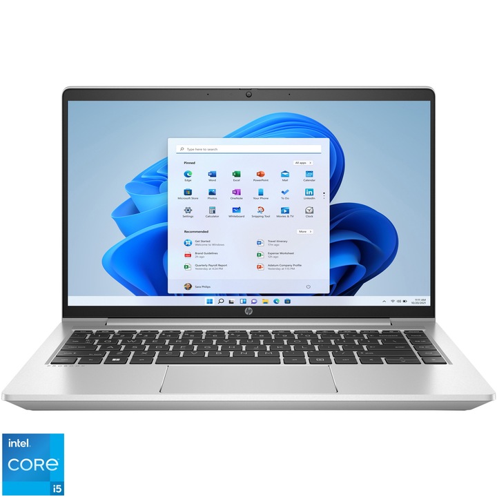 Laptop HP ProBook 440 G9 cu procesor Intel® Core™ i5-1235U pana la 4.4 GHz, 14", Full HD, IPS, 16GB DDR4, 512GB SSD, Intel® Iris® Xe Graphics, Windows 11 Pro, Silver