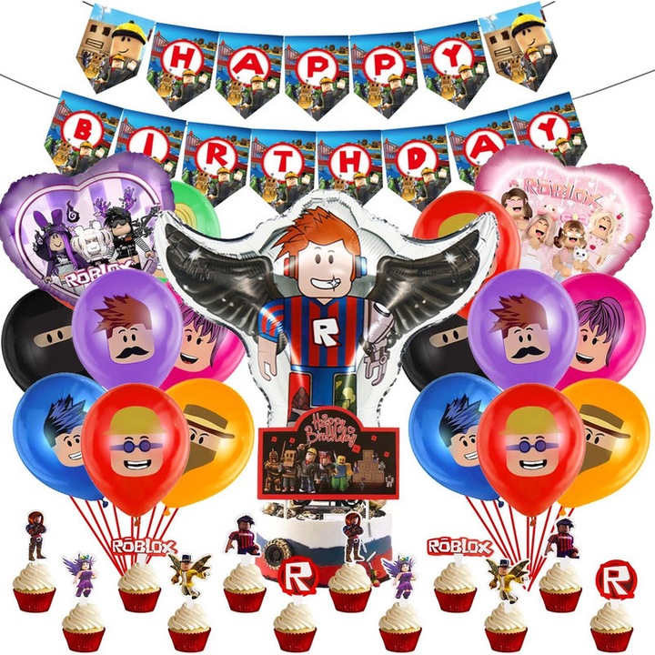 Комплект балони/парти аксесоари, Roblox, 59 части, многоцветни