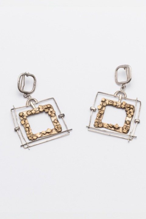 Cercei INTERSECTARII, Argint 925, Bronz, 20.12g