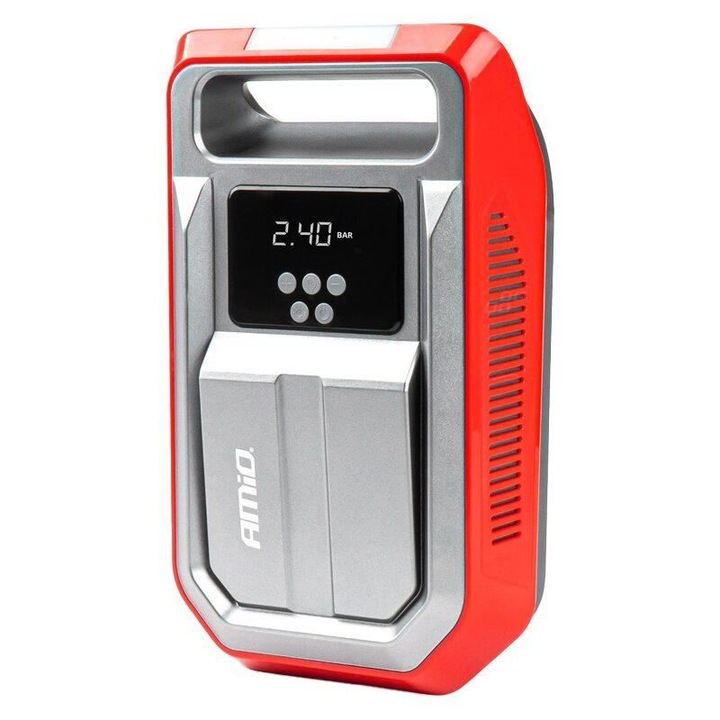 Compresor aer 12V, 10 bar, 25l pe minut, 120W, digital, cu lanterna, 03268 Amio