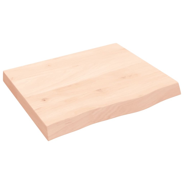 Стенен рафт vidaXL, 60x50x(2-6) см, необработен масивен дъб, 6.3 Kg