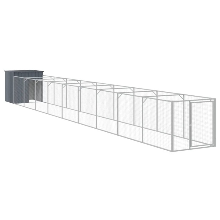 Cusca caine vidaXL, cu tarc antracit 110x1017x110 cm otel galvanizat, 33.1 kg