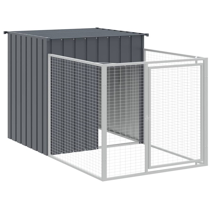 Cusca caine vidaXL, cu tarc antracit 110x201x110 cm otel galvanizat, 24 kg