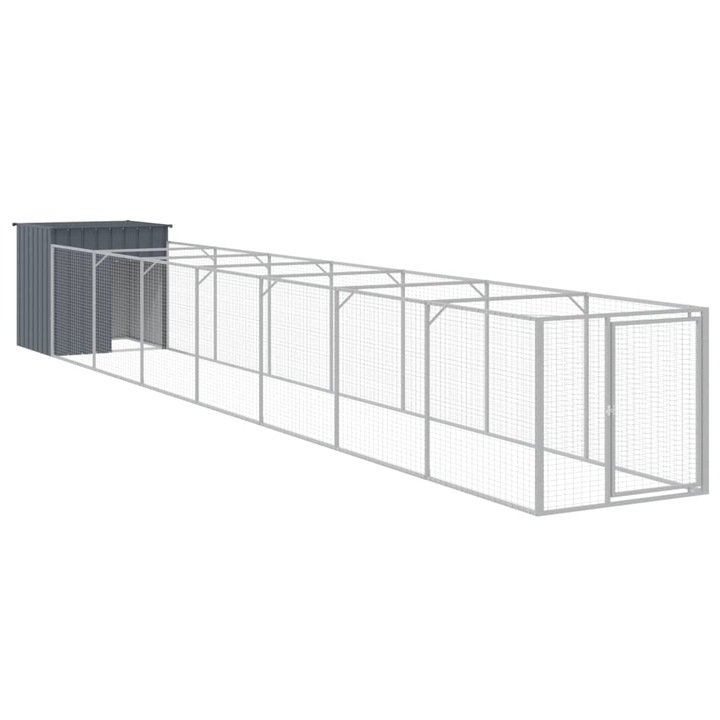 Cusca caine vidaXL, cu tarc antracit 110x813x110 cm otel galvanizat, 33.1 kg