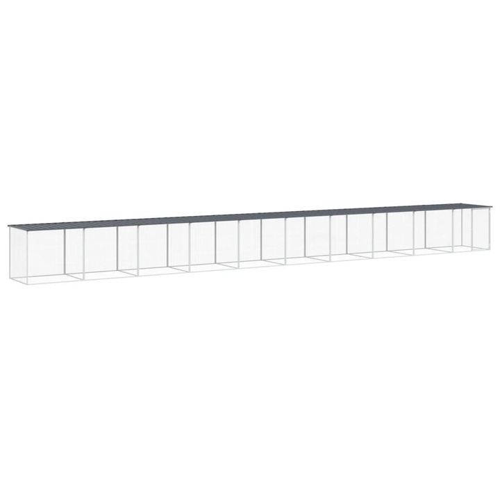 Cotet pui cu acoperis vidaXL, antracit, 1003x98x90 cm, otel galvanizat, 16.15 kg