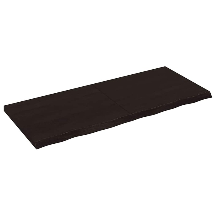 VidaXL sötétbarna kezelt tömör tölgyfa fali polc 120 x 50 x (2-4) cm 10.85 kg