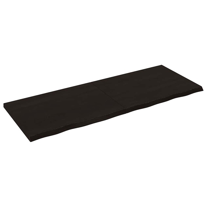 VidaXL sötétbarna kezelt tömör tölgyfa fali polc 160 x 60 x (2-4) cm 16.4 kg